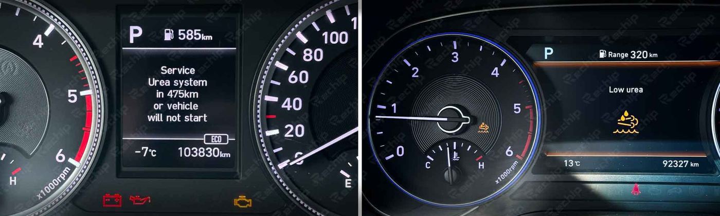 AdBlue warnings on dashboard